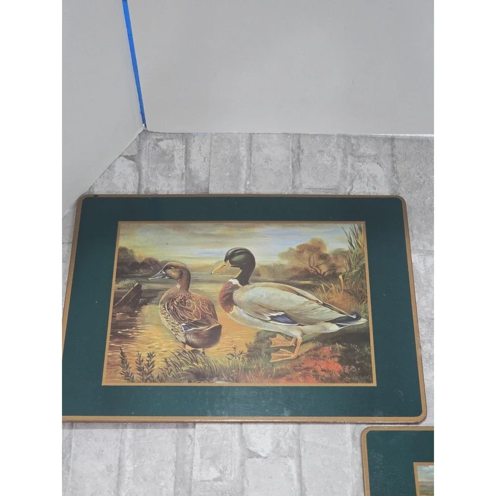 Pimpernel Ducks‎ Cork Board Placemats Set 3 Vintage Waterfowl Green Gold England